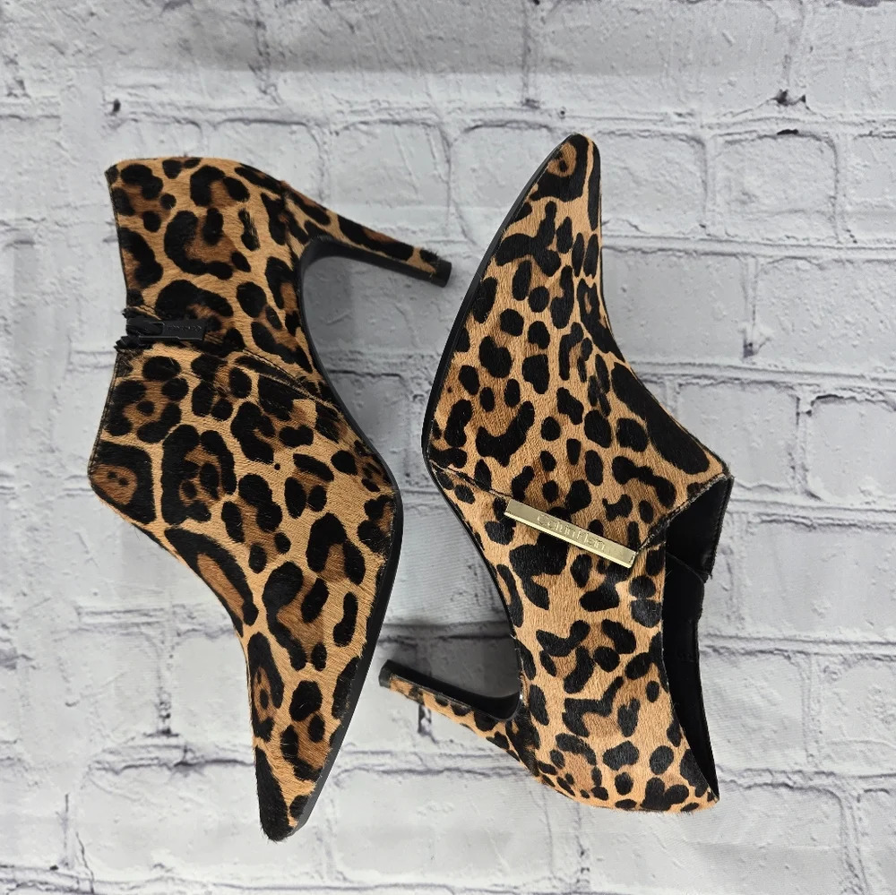 Calvin Klein Ladies Leopard Hair Ankle Bootie Heels - Picture 5 of 16